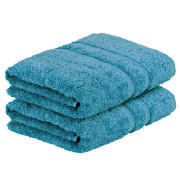 Tesco Pair of Bath Towels, Teal