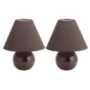 Pair of Sphere Ceramic Table Lamps,