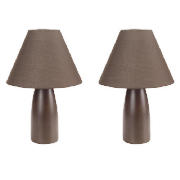 Tesco Pair Of Tapered Ceramic Table Lamps,