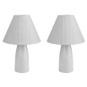 tesco Pair Of Tapered Ceramic Table Lamps, Blue