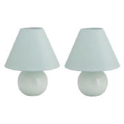 tesco Pair Sphere Ceramic Table Lamps, Green