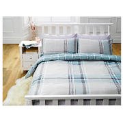 Tesco Pastel Check Print Duvet Set Single, Pastel