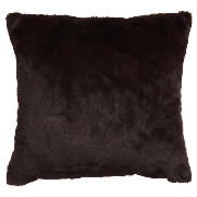 Tesco plain faux fur cushion choc