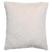 Tesco plain faux fur cushion cream