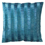 tesco Plain Faux Silk Pleated Cushion, Duck Egg,