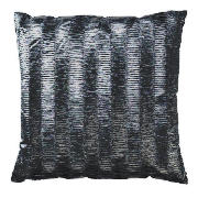 Plain Faux Silk Pleated Cushion, Pewter,
