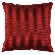 Tesco Plain Faux Silk Pleated Cushion, Red,