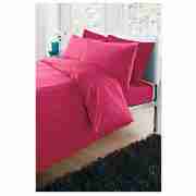 Tesco Plaindye Duvet Set Double, Magenta