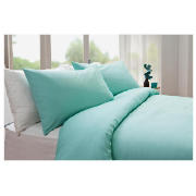 Tesco Plaindye Duvet Set Single, Aqua