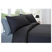 Tesco Plaindye Duvet Set Single, Black