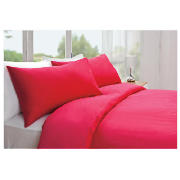 tesco Plaindye Duvet Set Single, Raspberry