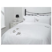 Tesco Poppy Applique Duvet Set Kingsize, White