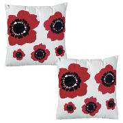 Tesco Poppy Cushion Red, Twinpack