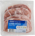Tesco Pork Steaks (4 per pack - 500g)