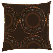 Tesco Printed Circle Cushion, Chocolate