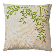 Tesco Printed Leaf Cushion, Green, Lily
