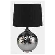 punched table lamp black chrome