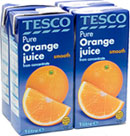 Tesco Pure Smooth Orange Juice (4x1L) On Offer