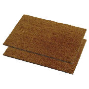 Tesco PVC Backed Coir Mat Plain 40x60cm 2pack