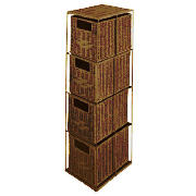 Tesco rattan 4 drawer tower Dark Natural