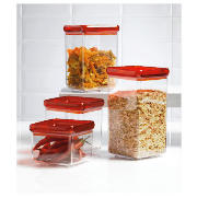 Tesco Red 4 piece Stackable Storage Set