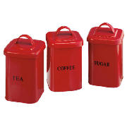 Tesco Red Tin Vintage Tea Canister Canisters