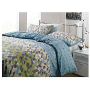 Tesco Retro Triangle Print Duvet Set Kingsize,