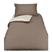 Tesco Reversible Single Duvet Set, Dark Natural