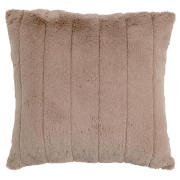 Ribbed Faux Fur Cushion, Mink