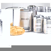 Tesco S/S Bread Bin And Cannister Set