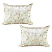 tesco Satin Cushion, Cream Twinpack