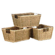 seagrass shelf baskets, set of 3