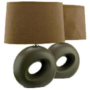 Tesco Set of 2 Calypso Table Lamp, Mocha