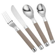 Tesco soft touch cutlery set 16 pieces - cream