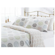 Tesco Spiral Print Duvet Set Kingsize, Cream