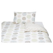 tesco Spiral Print Duvet Set Single, Cream