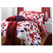 tesco Splash Garden Print Duvet Set Single, Red