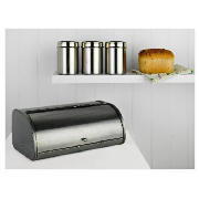 Tesco Stainless Steel Cannister and Bread Bin Set