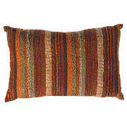 tesco Striped Stab Stitch Cushion , Cinnamon