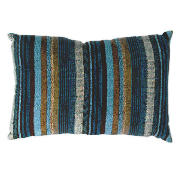 tesco Striped Stab Stitch Cushion , Teal