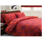 tesco Swirls Print Duvet Set King, Red