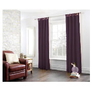 Tesco Taffetta Lined Curtain Tab Top, Plum