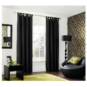 Taffetta Lined Curtains tab top 55x72 Black