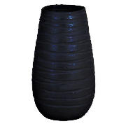 Terracotta Debossed Swirl Vase Black Large