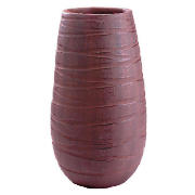 Terracotta Debossed Swirl Vase Brown Large