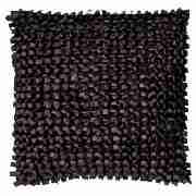 Textured Faux Silk Cushion Black