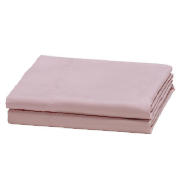 Tesco Twin Pack Pillowcase, Shell Pink