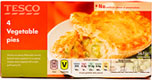 Tesco Vegetable Pies (4 per pack - 568g) On Offer