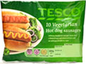 Tesco Vegetarian Hot Dog Sausages (10 per pack -