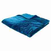 Tesco Velvet Bedspread Teal 220cmx200cm